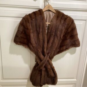 Vintage Mink fur stole, varied styles, lining intact, one size